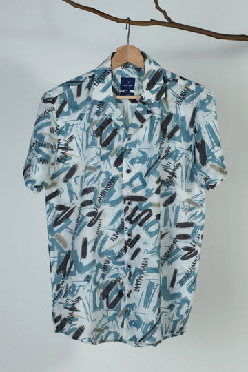 SkyBlue Print Shirt