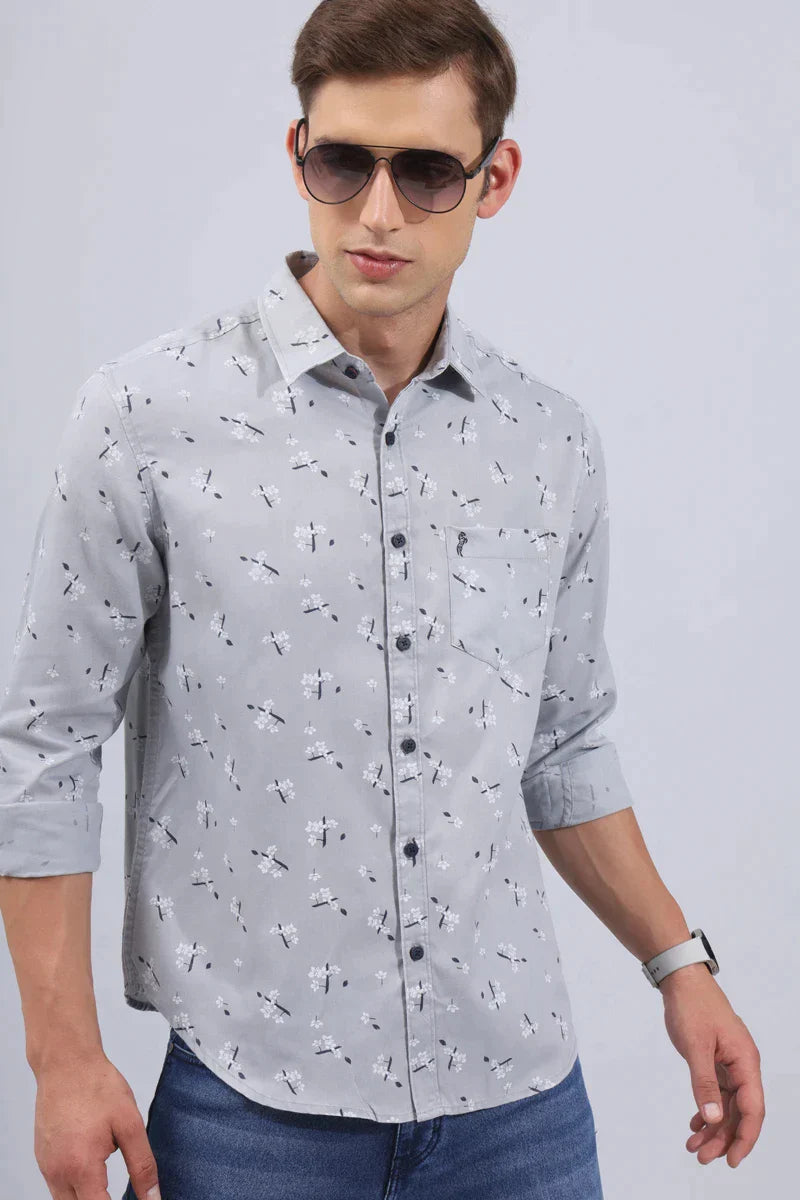 Grey Print Shirt