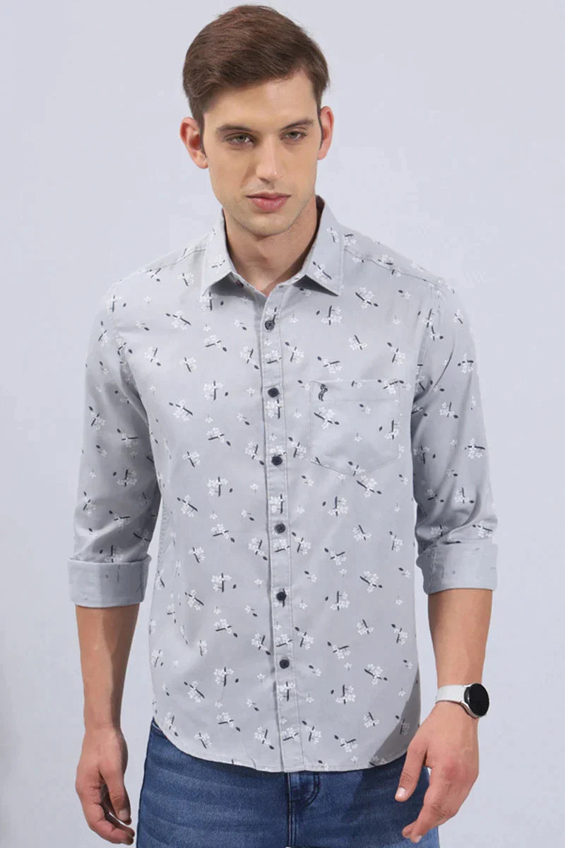 Grey Print Shirt