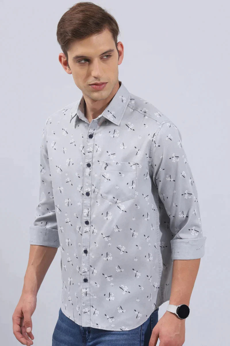 Grey Print Shirt