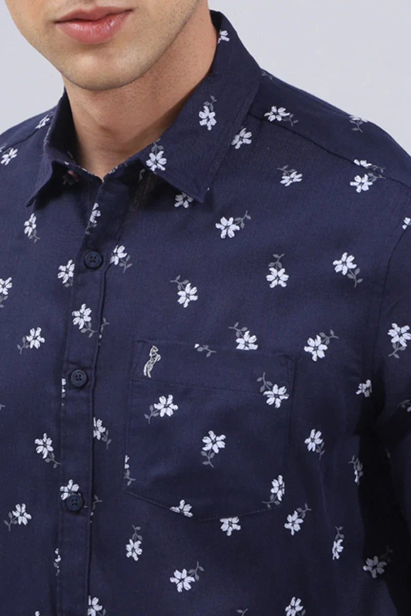 Navy Blue Print Shirt