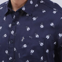 Navy Blue Print Shirt