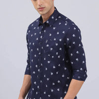 Navy Blue Print Shirt