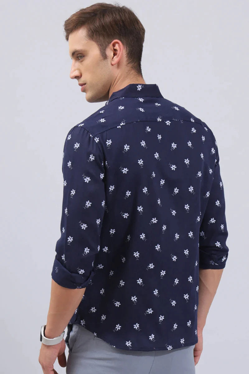 Navy Blue Print Shirt