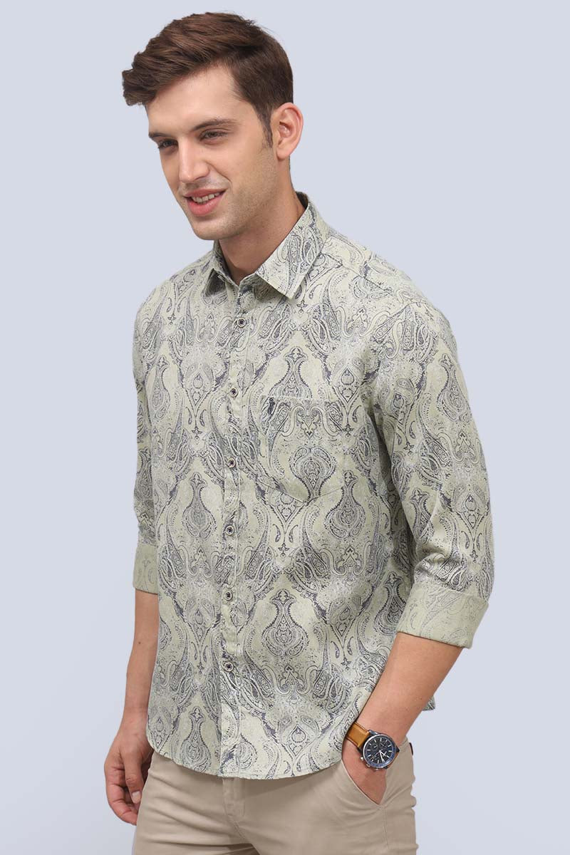 Beige Print Shirt