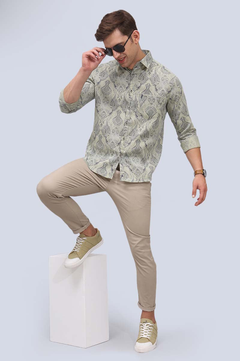 Beige Print Shirt