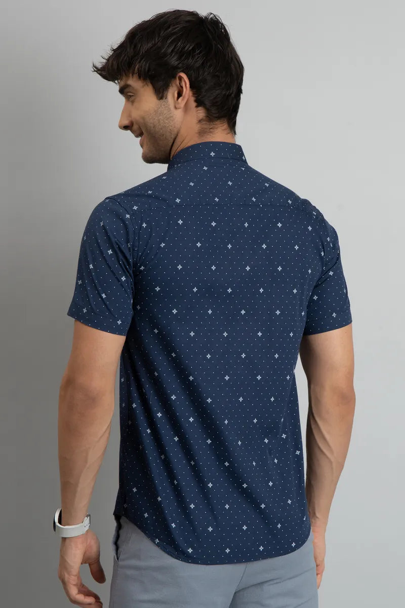 Navy Blue Print Shirt