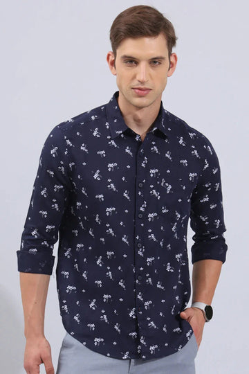 Navy Blue Print Shirt